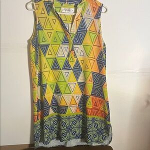 Geometric triangles mini dress small